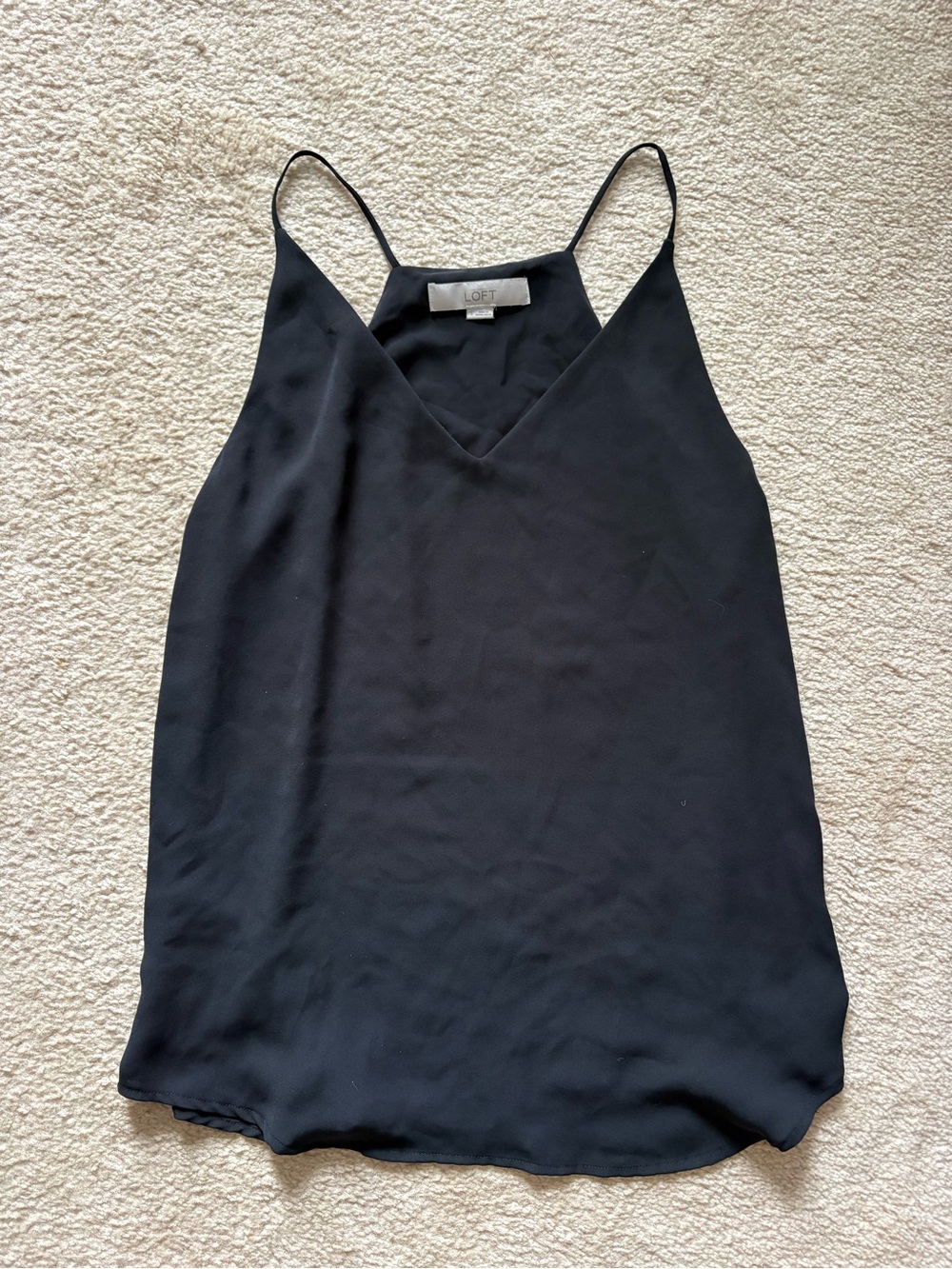 LOFT Black V-Neck Camisole with Spaghetti Straps